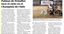 La prensa resaltó el título de Moreno y Cortés: Palmas de Peñaflor tocó el cielo en el Champion de Chile La prensa resaltó el título de Moreno y Cortés: Palmas de Peñaflor tocó el cielo en el Champion de Chile