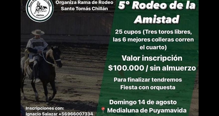 Rama de Rodeo de la Universidad Santo Tomás de Chillán tendrá su V Rodeo de la Amistad