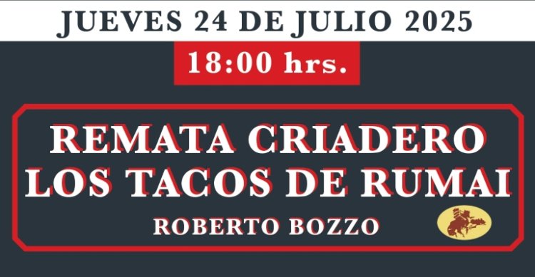 Criadero Los Tacos de Rumai sale a remate con destacados ejemplares
