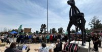 La ceremonia de inauguración del "Caballo Pircano" en el Parque "Vicente Huidobro"