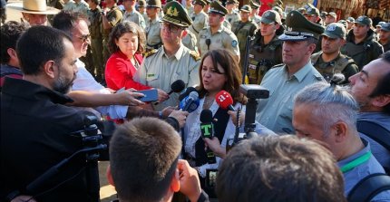 Operativo de seguridad: La visita de las autoridades a la Monumental