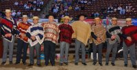 La ceremonia de inauguración previa a la Serie Potros en el Campeonato Nacional de Rodeo